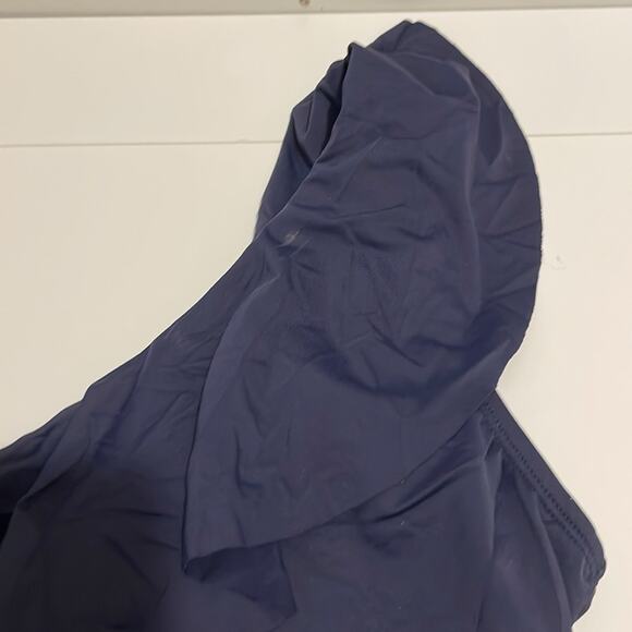 Mycoco Brand Women's Size 8 One Shoulder Ruched Ruffle Monokini Swimsuit Navy - Picture 6 of 6